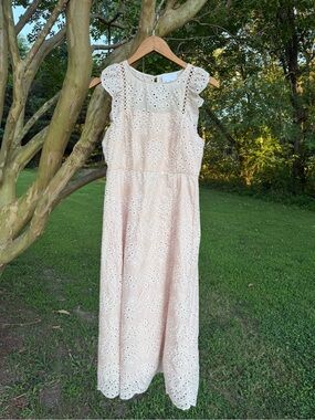 Sam Edelman Cream/Natural Eyelet Midi Dress